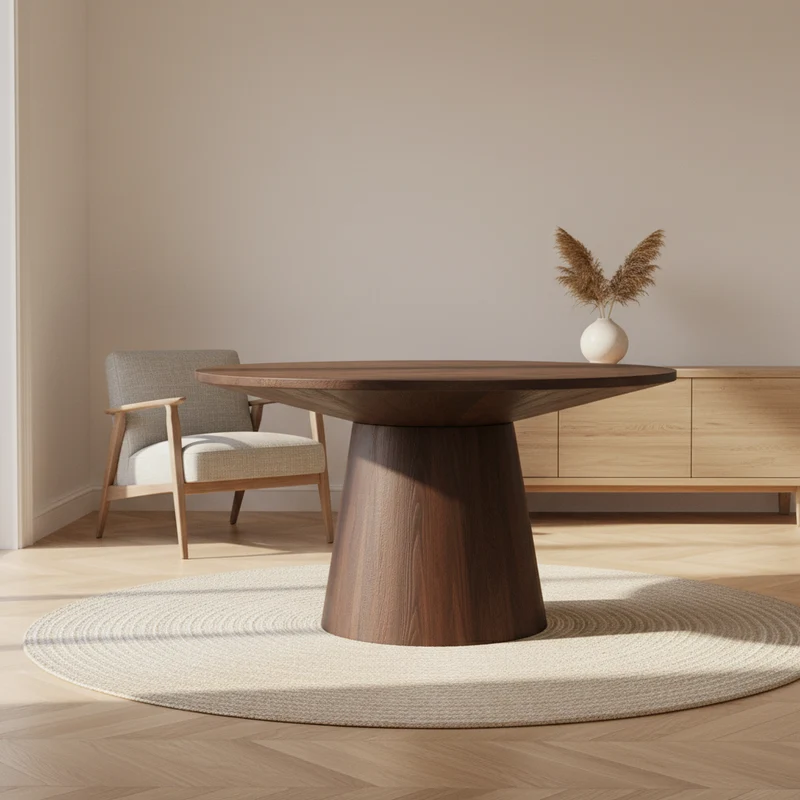 Table à manger ronde en bois - Toma