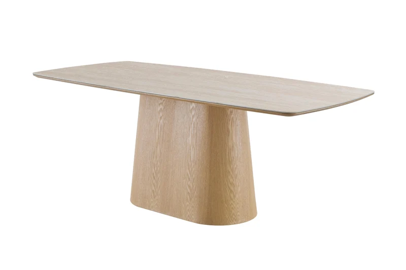 Table à manger en bois avec plateau céramique, H76CM - EDDA