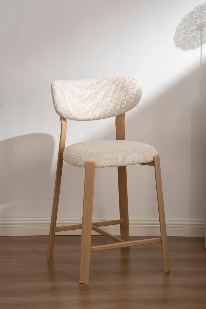 Chaise haute tabouret de bar en tissu anti tache, 50x54xH96CM - LORA