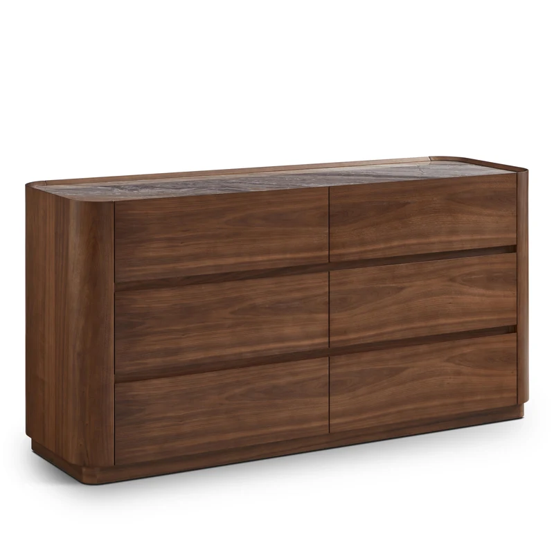 Vaisselier en particules de bois plateau céramique, 150x45xH76,6CM - NERO