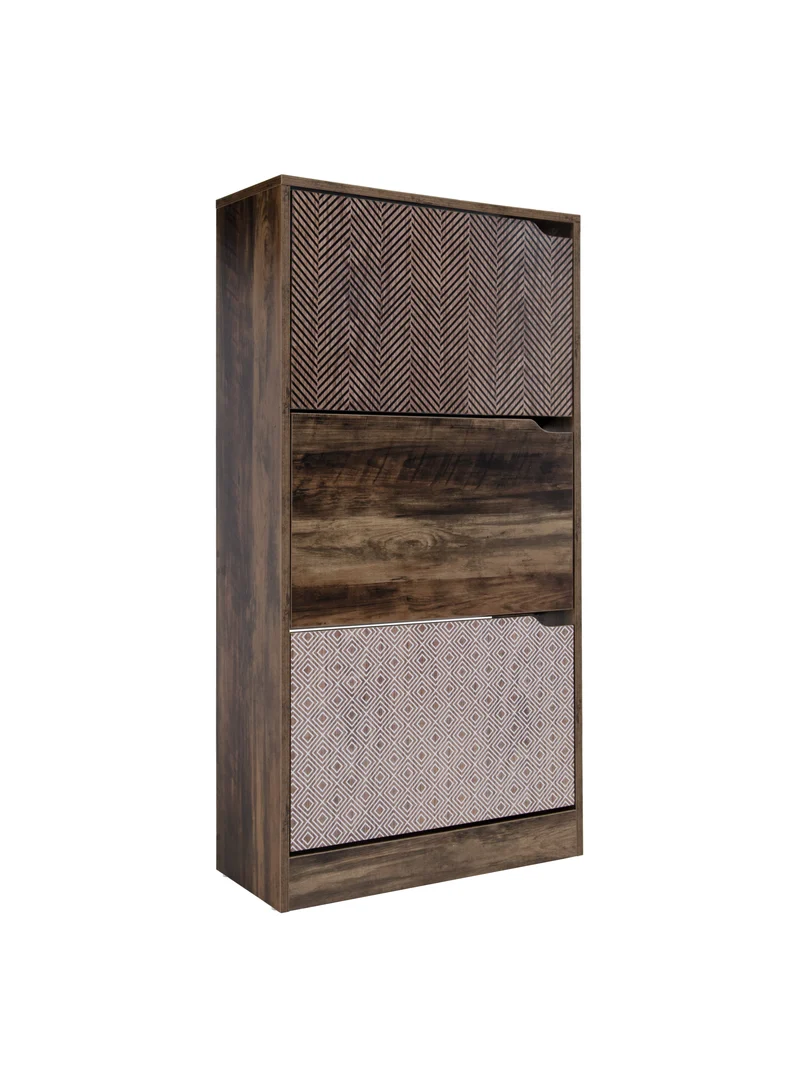 Meuble à chaussures à 3 portes, 72x27xH128CM - MIREVA
