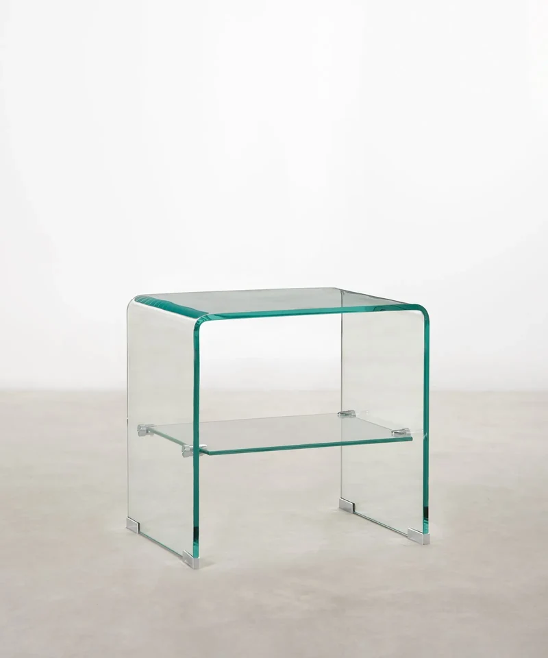 Mesa Auxiliar de Cristal Templado Siena (47x45 cm)