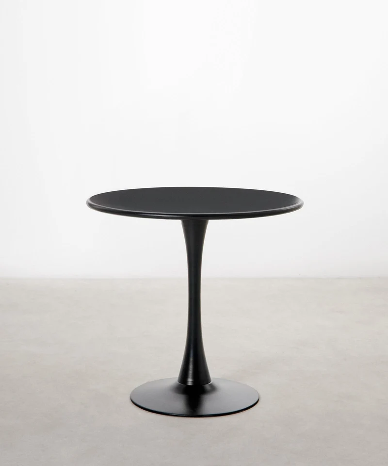 Mesa redonda de metal y fibra de vidrio Tulia (80 cm)