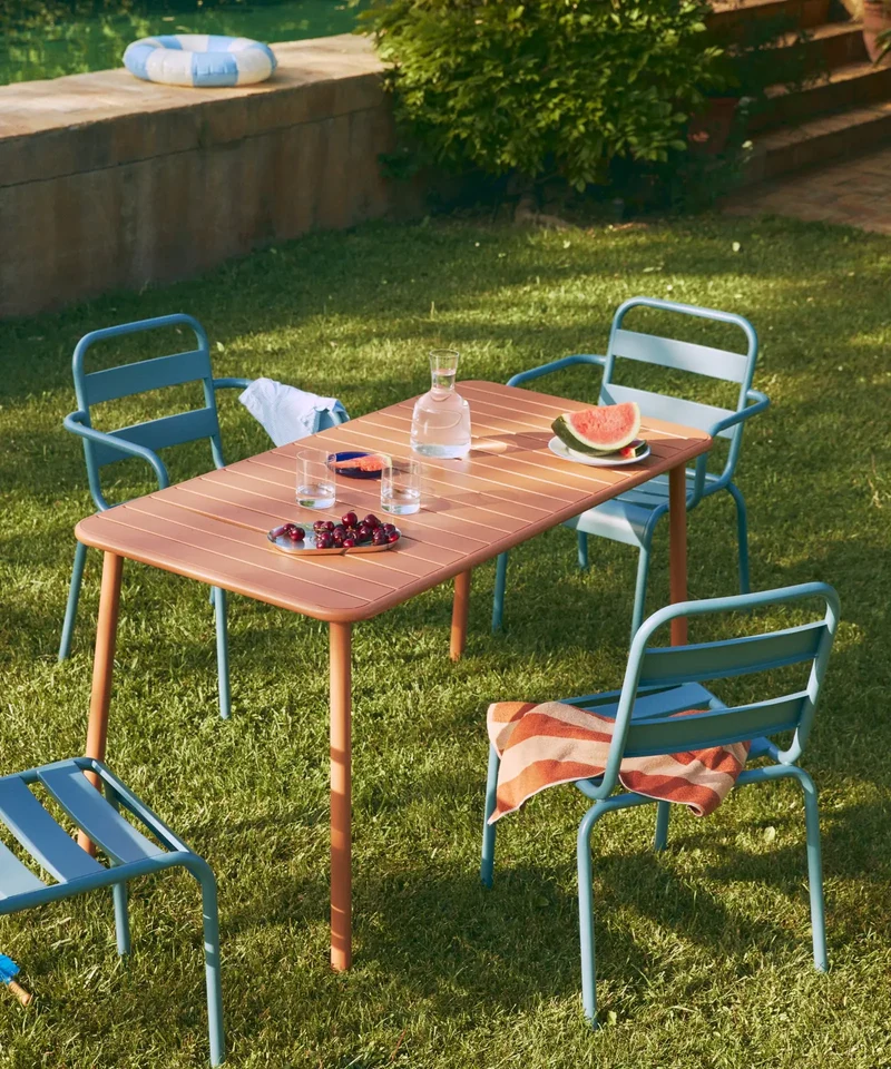 Mesa exterior de metal alargada Sora (140x70 cm)