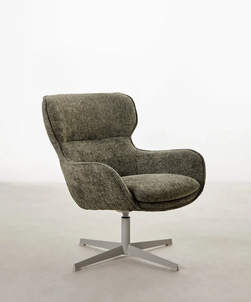Sillón giratorio en tejido suave Norden