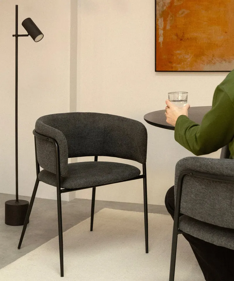 Silla de Comedor en Tela y Metal con Reposabrazos Teresa