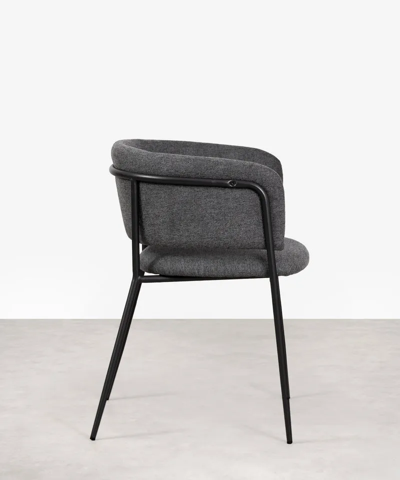Silla de Comedor en Tela y Metal con Reposabrazos Teresa