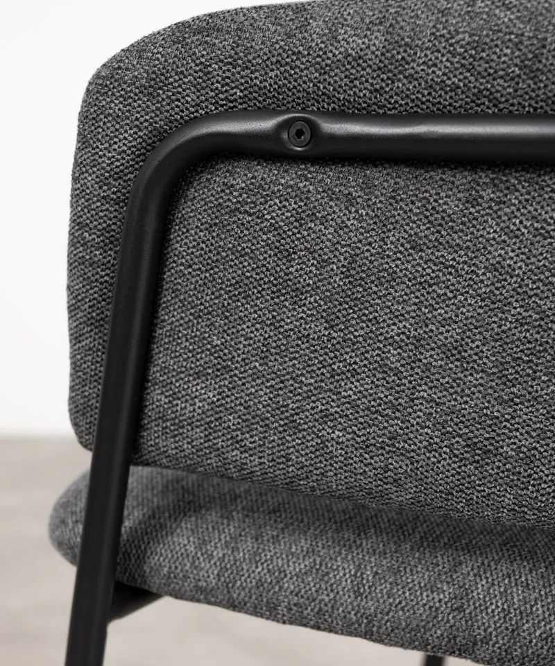 Silla de Comedor en Tela y Metal con Reposabrazos Teresa