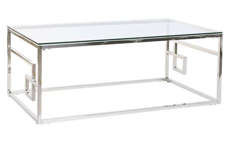 Table basse verre et nickel