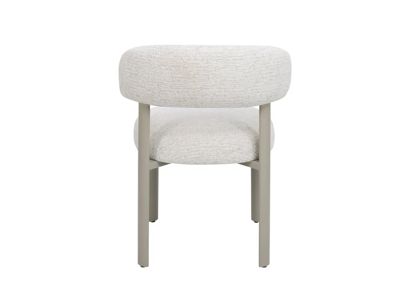 Lot de 2 chaises en velours tissé écru pieds en métal gris LOUISA