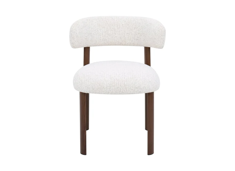 Lot de 2 chaises en velours tissé écru pieds en métal marron LOUISA