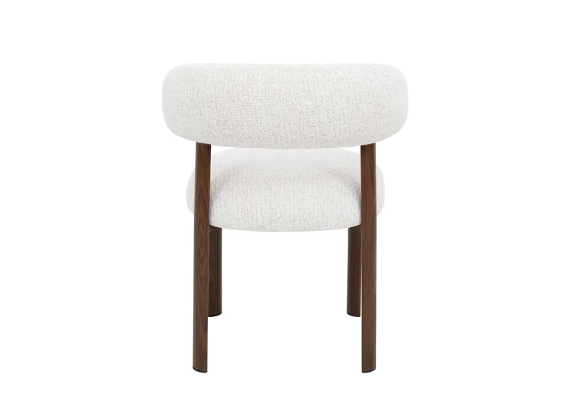 Lot de 2 chaises en velours tissé écru pieds en métal marron LOUISA