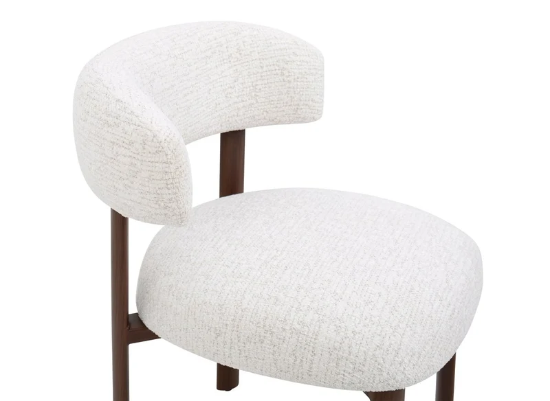 Lot de 2 chaises en velours tissé écru pieds en métal marron LOUISA