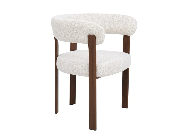 Lot de 2 chaises en velours tissé écru pieds en métal marron DIEGO