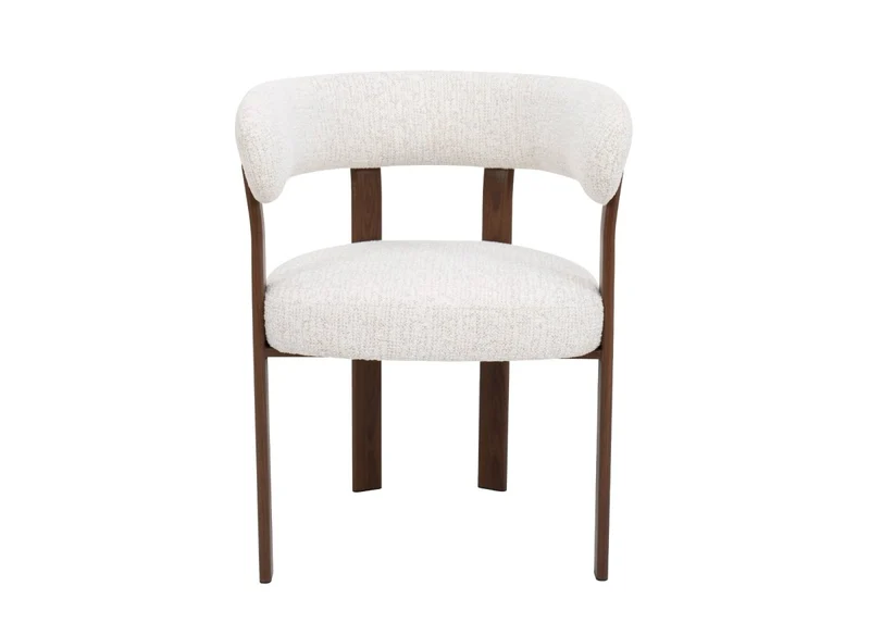 Lot de 2 chaises en velours tissé écru pieds en métal marron DIEGO