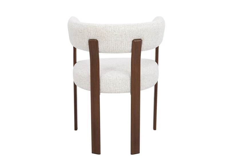 Lot de 2 chaises en velours tissé écru pieds en métal marron DIEGO