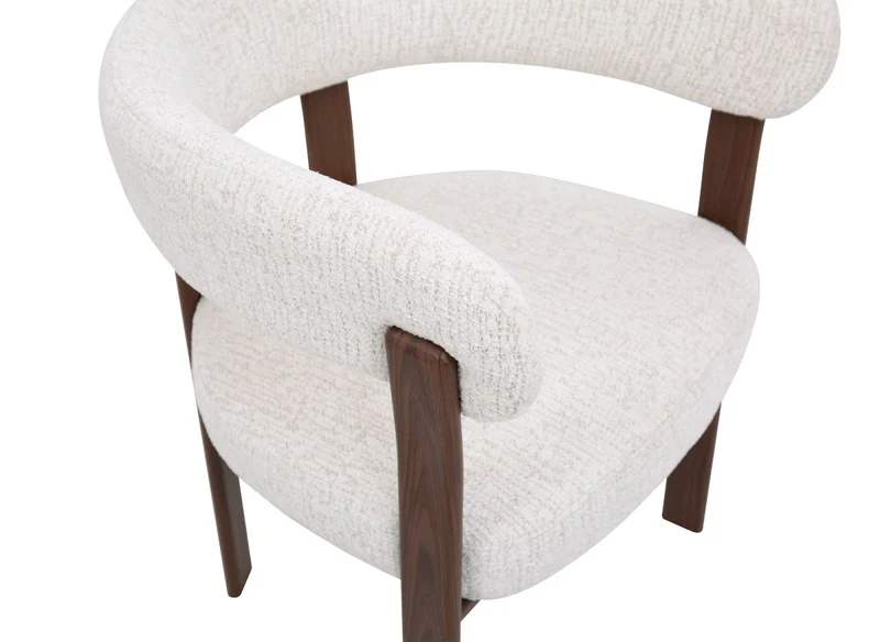 Lot de 2 chaises en velours tissé écru pieds en métal marron DIEGO
