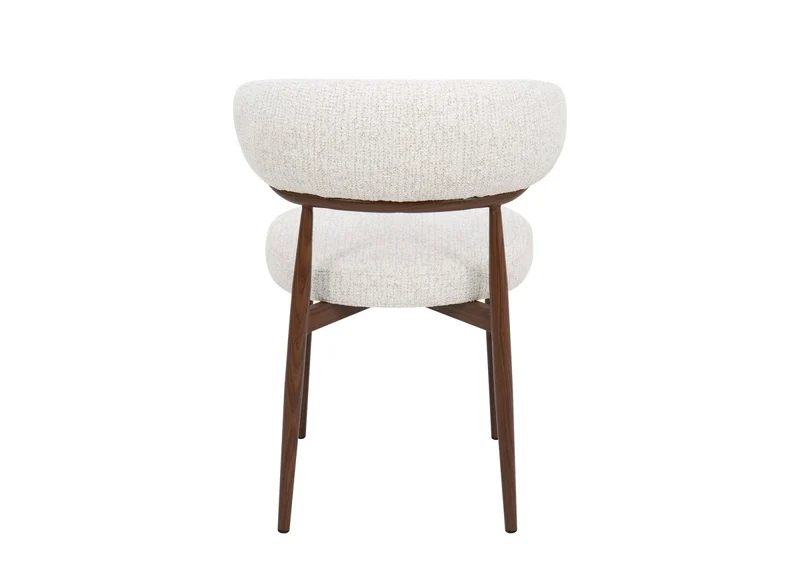 Lot de 2 chaises en velours tissé écru pieds en métal marron JULES