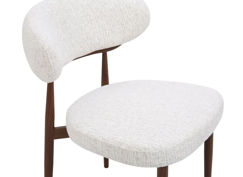 Lot de 2 chaises en velours tissé écru pieds en métal marron JULES