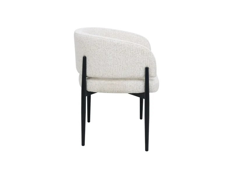 Lot de 2 chaises en velours tissé écru pieds en métal noir DIANA