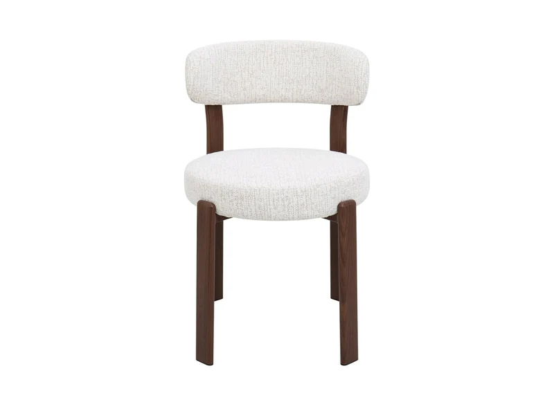 Lot de 2 chaises en velours tissé écru pieds en métal marron MARYSE