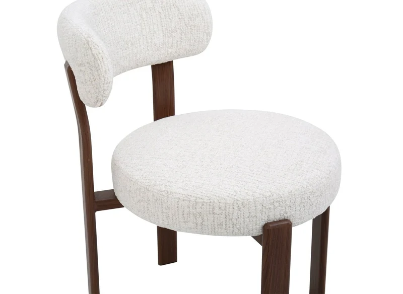 Lot de 2 chaises en velours tissé écru pieds en métal marron MARYSE