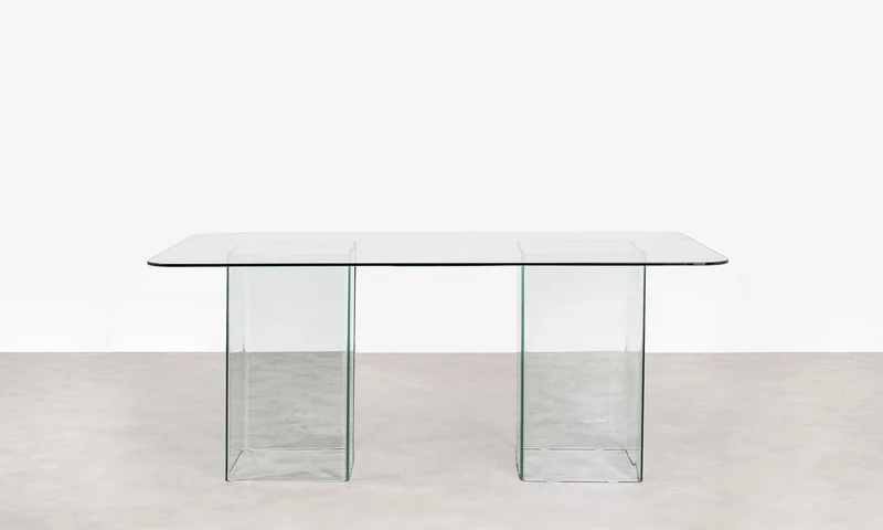 Mesa de Comedor Rectangular de Cristal Templado Eleonora (180 cm x 90 cm)