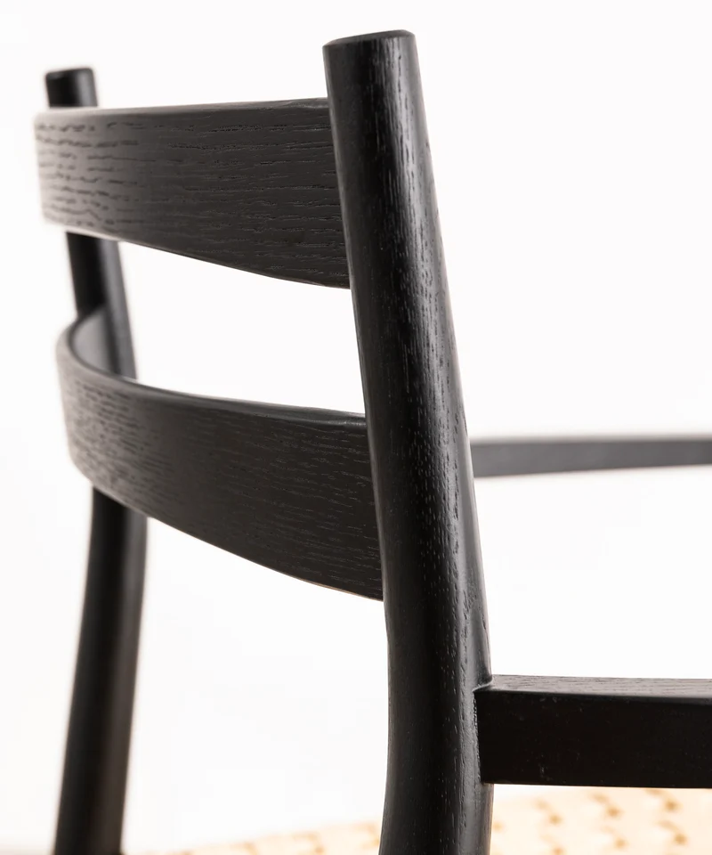Silla de Comedor en Madera y Cuerda Trenzada con Reposabrazos Nona Arms