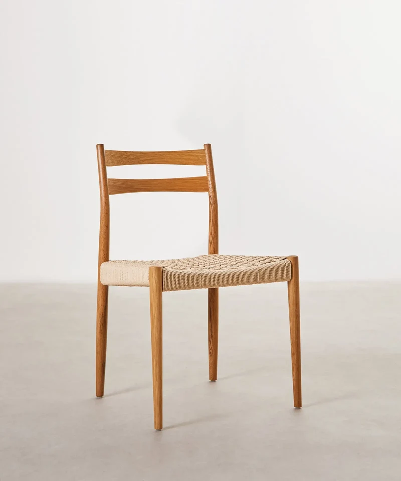 Silla de Comedor de Madera y Cuerda Trenzada Nona
