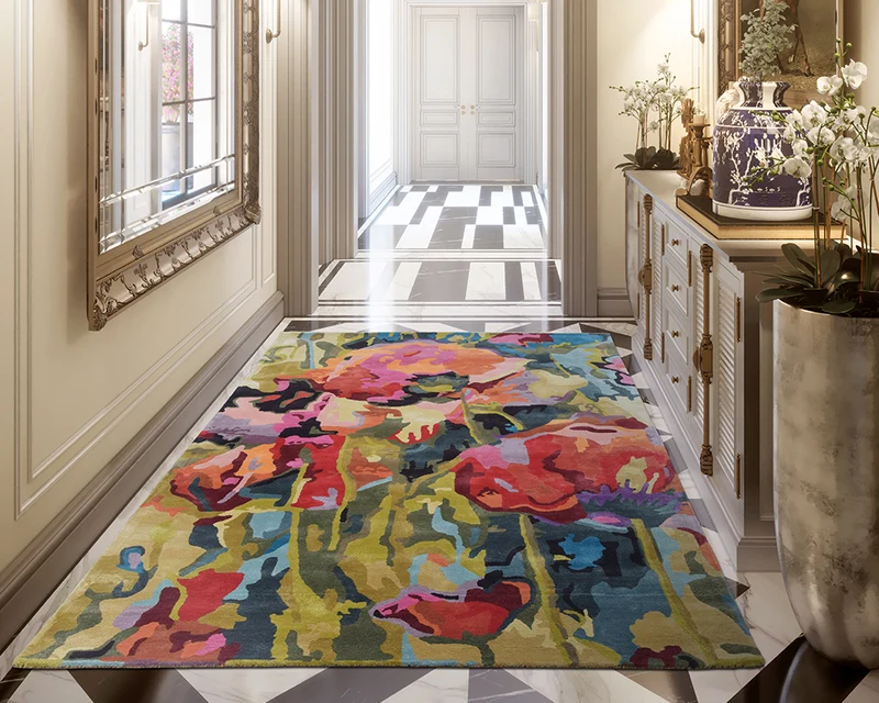 Tapis de salon coloré floral - Spring