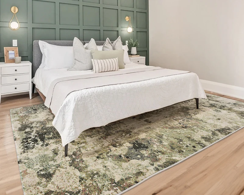 Tapis vert tacheté - Camille