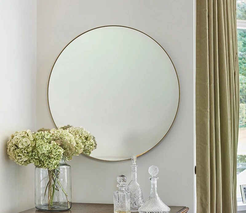 Miroir rond design de salon - Hoop Bronze