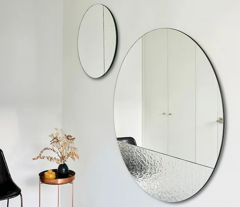 Miroir rond design contemporain 96x96cm - Cord Deco