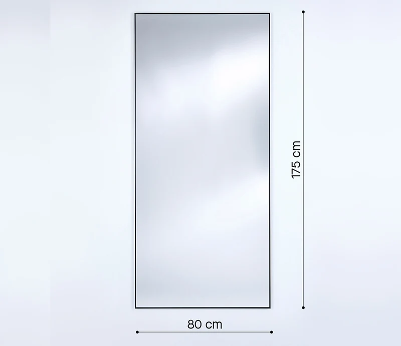 Grand miroir extérieur jardin 175x80 cm aluminium noir – Lucka