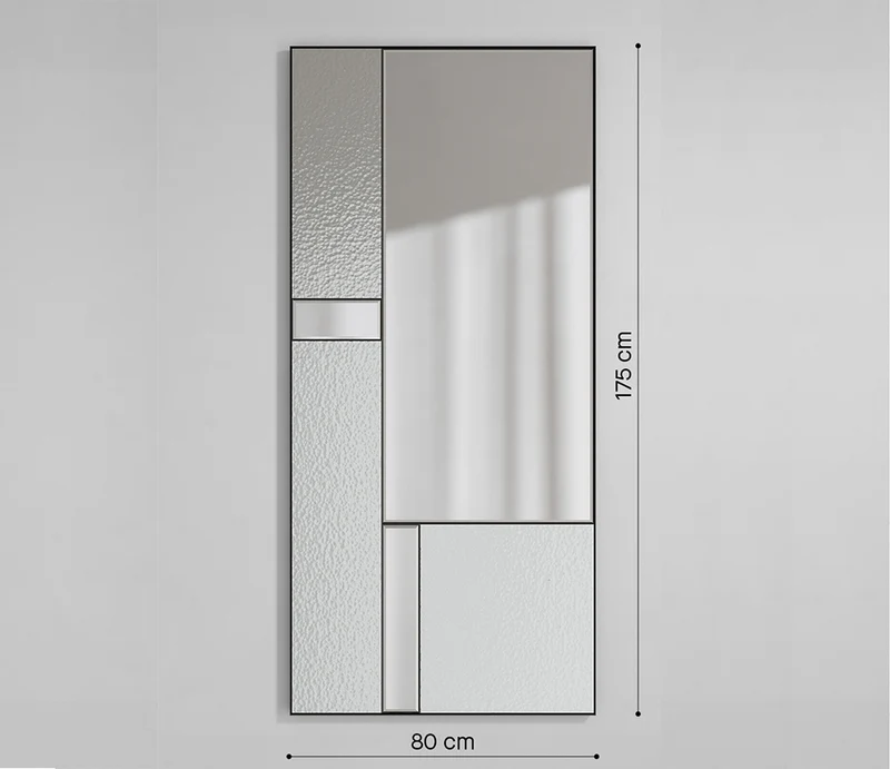 Grand miroir contemporain à cadre noir 175x80cm - Finestra
