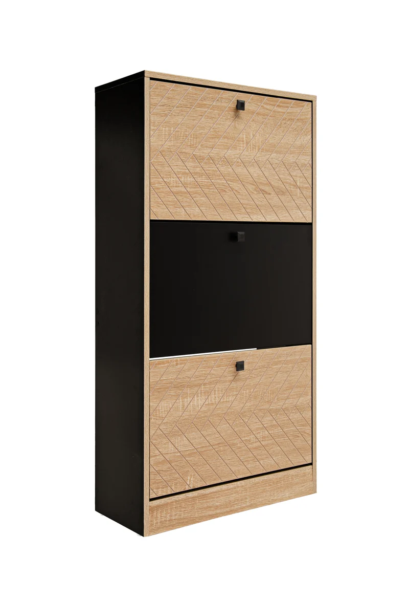 Meuble à chaussures à 3 portes, 72x27xH128CM - ORLINA