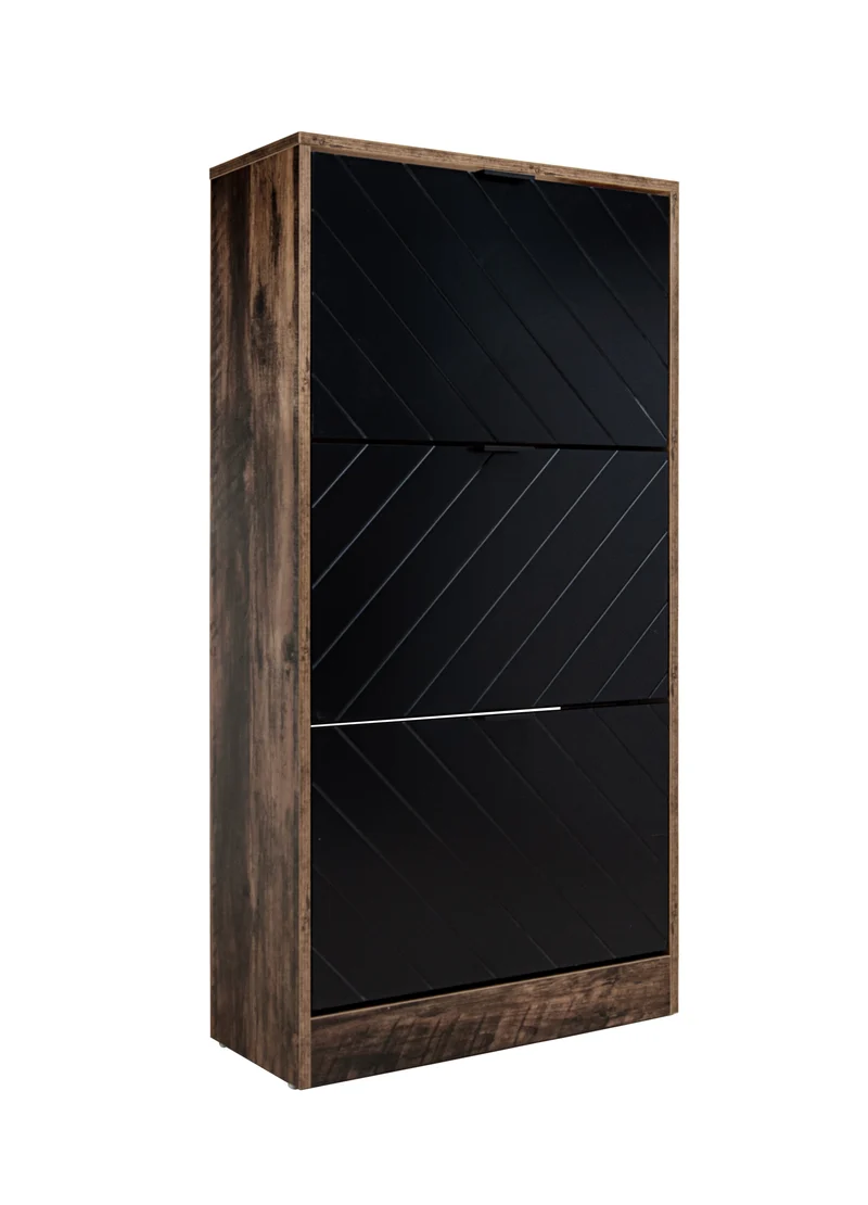 Meuble à chaussures à 3 portes, 72x27xH128CM - ZENORA