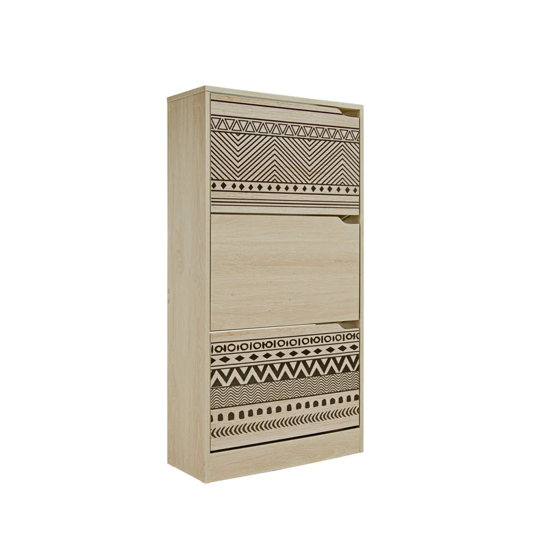 Meuble à chaussures à 3 portes, 72x27xH128CM - KARESSO