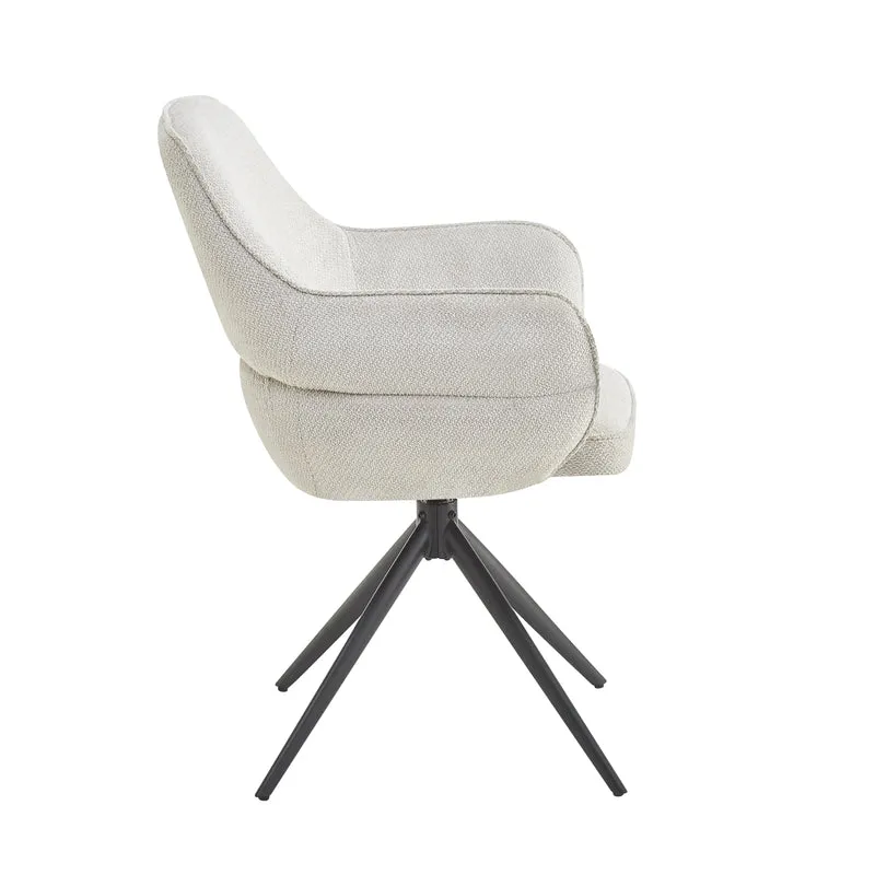 Chaise à accoudoir pivotante en tissu anti tache, 50x50xH89,2CM - VELORA
