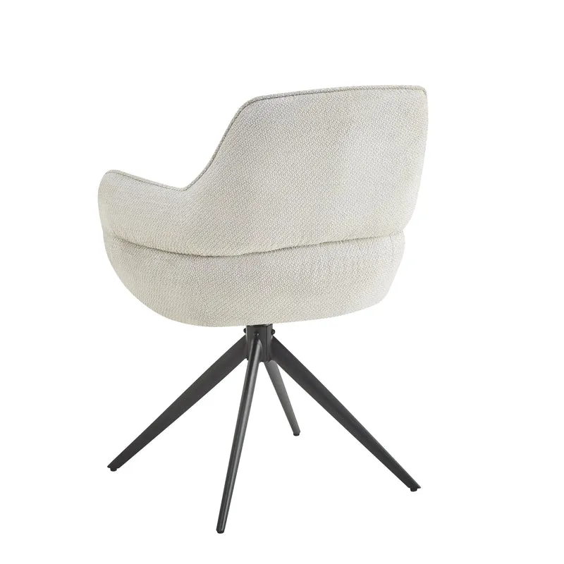 Chaise à accoudoir pivotante en tissu anti tache, 50x50xH89,2CM - VELORA