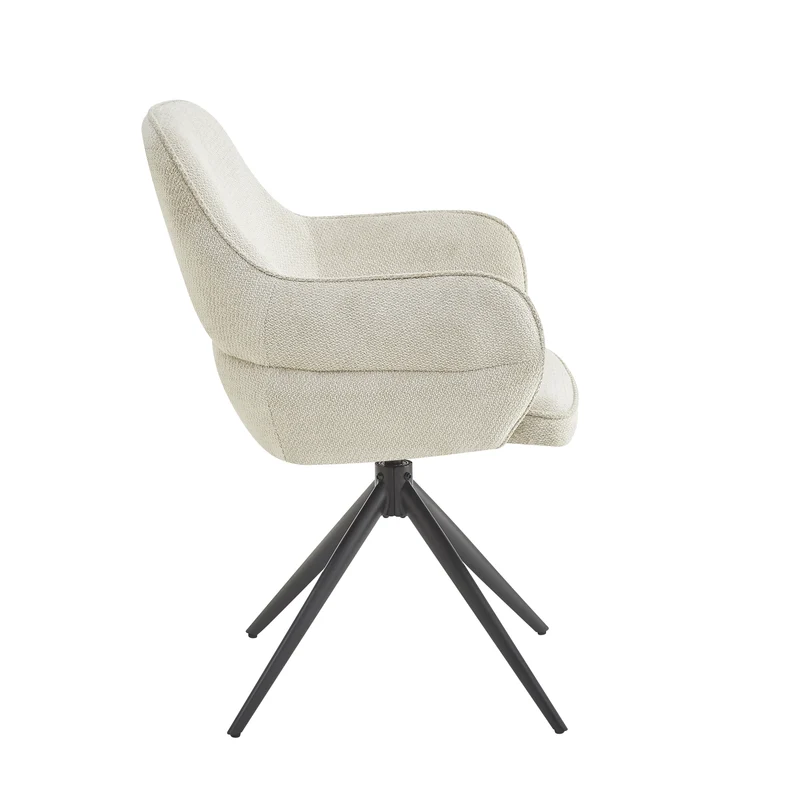 Chaise à accoudoir pivotante en tissu anti tache, 50x50xH89,2CM - VELORA