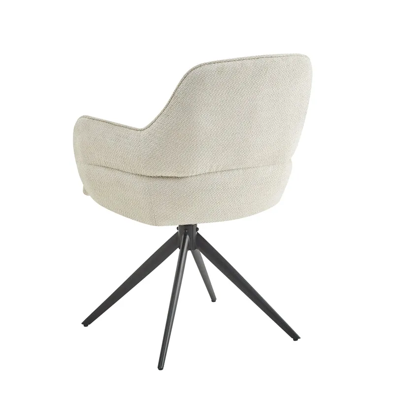 Chaise à accoudoir pivotante en tissu anti tache, 50x50xH89,2CM - VELORA
