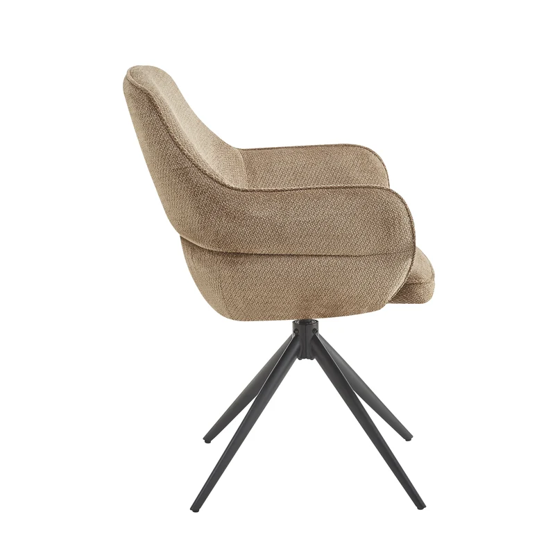 Chaise à accoudoir pivotante en tissu anti tache, 50x50xH89,2CM - VELORA