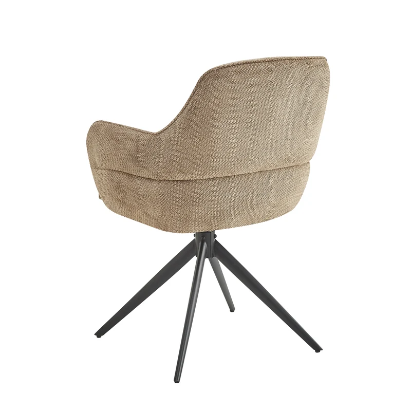 Chaise à accoudoir pivotante en tissu anti tache, 50x50xH89,2CM - VELORA