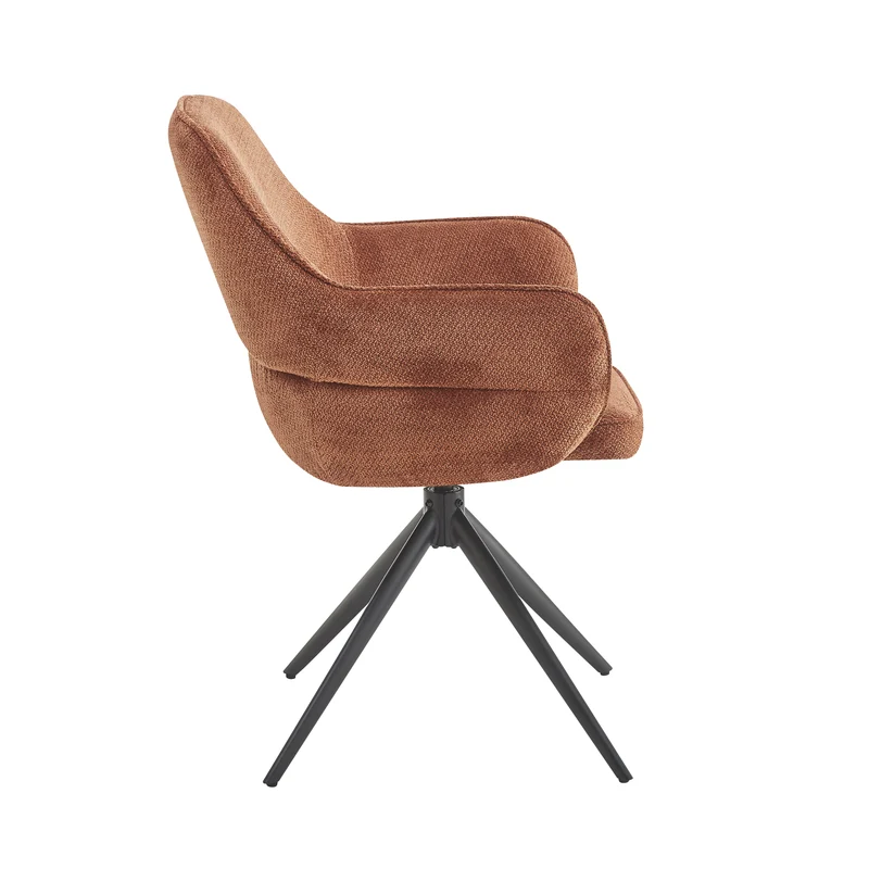 Chaise à accoudoir pivotante en tissu anti tache, 50x50xH89,2CM - VELORA