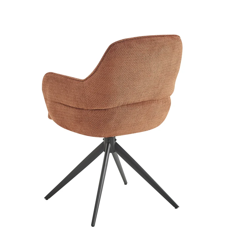 Chaise à accoudoir pivotante en tissu anti tache, 50x50xH89,2CM - VELORA