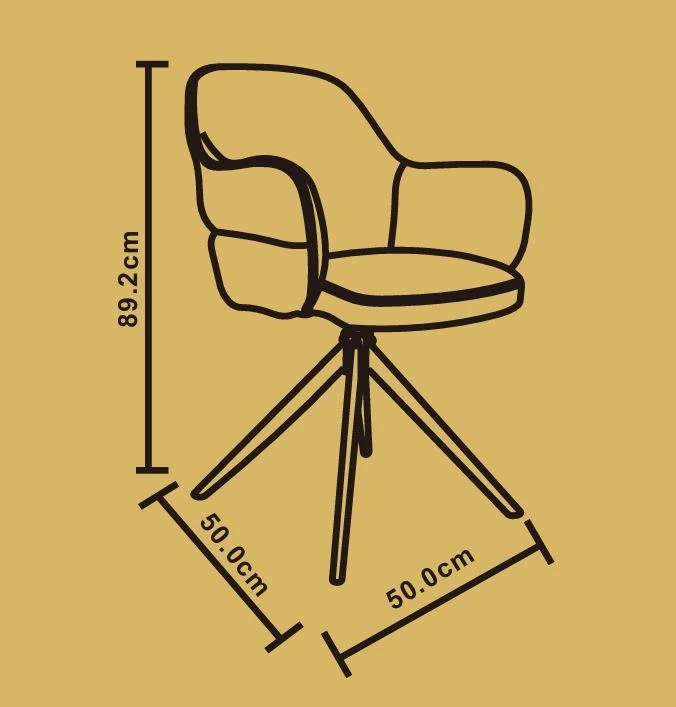 Chaise à accoudoir pivotante en tissu anti tache, 50x50xH89,2CM - VELORA