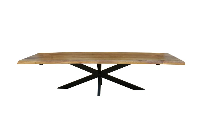 Table à manger extensible avec plateau en bois de manguier - ELVINA