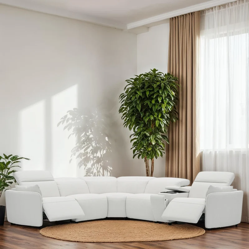 SIMBA Canapé d'angle 7 places avec 3 relax lit 344x311xH103CM