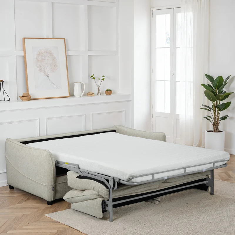Canapé convertible clic-clac avec coffre convertible en tissu anti tache, 188x98xH100CM - MARKO